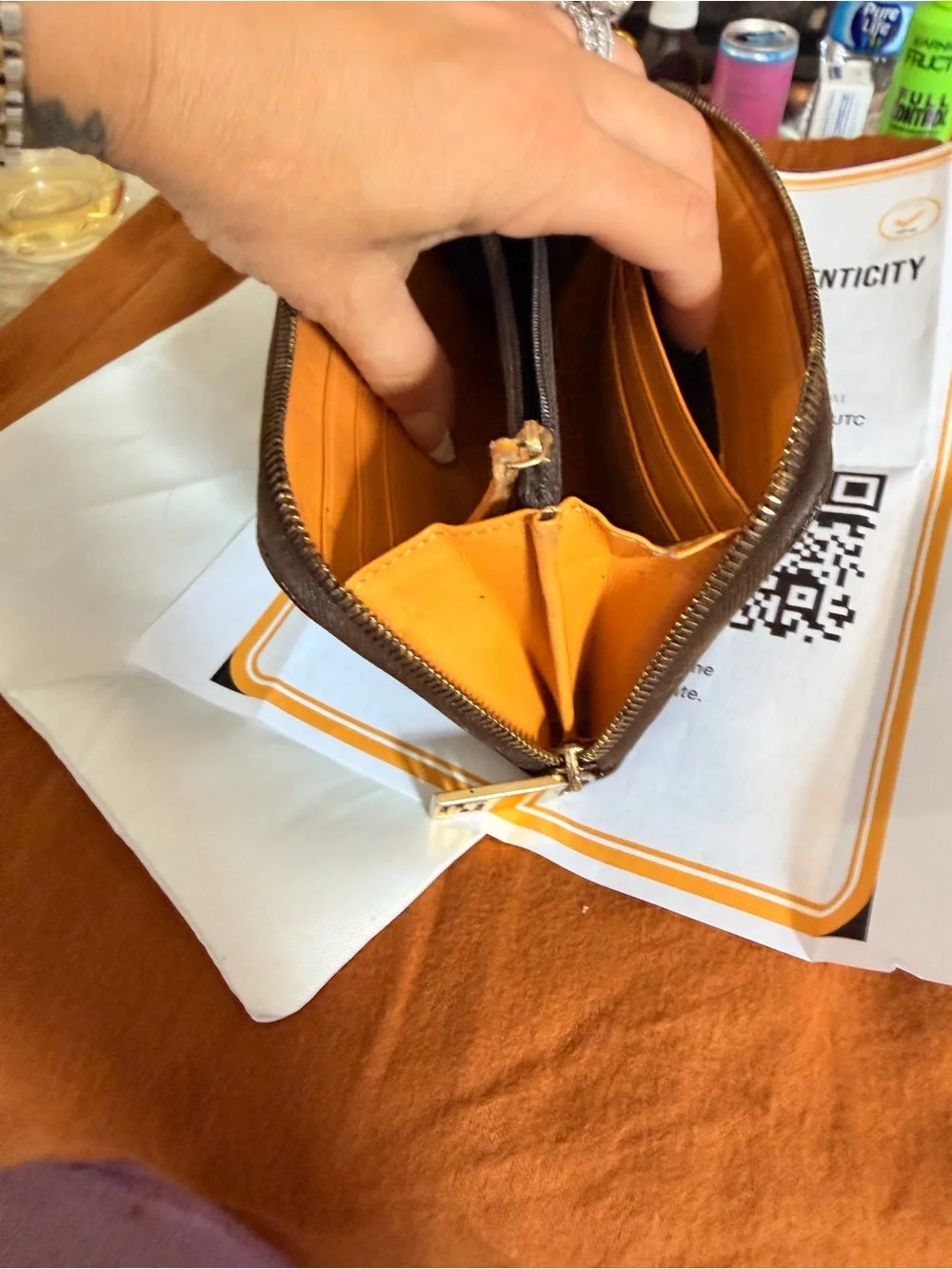 Fendi Brown Zucca Print Canvas Wallet COA included